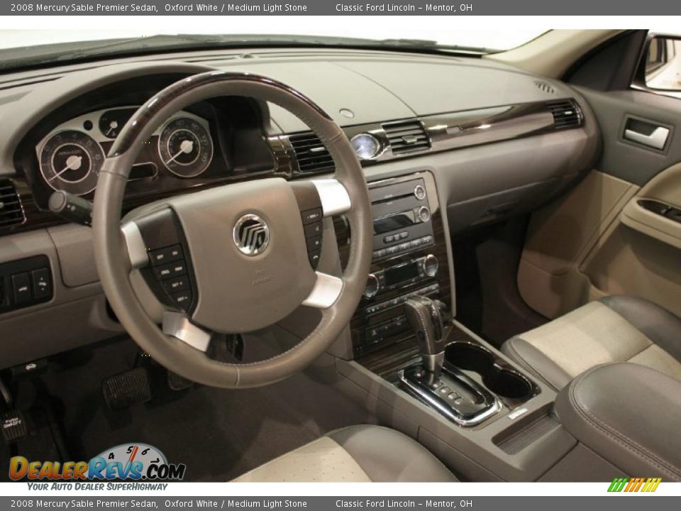 2008 Mercury Sable Premier Sedan Oxford White / Medium Light Stone Photo #12