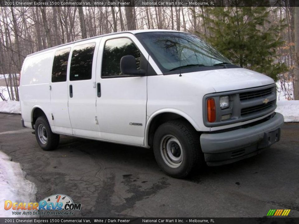 2001 Chevrolet Express 1500 Commercial Van White / Dark Pewter Photo #1