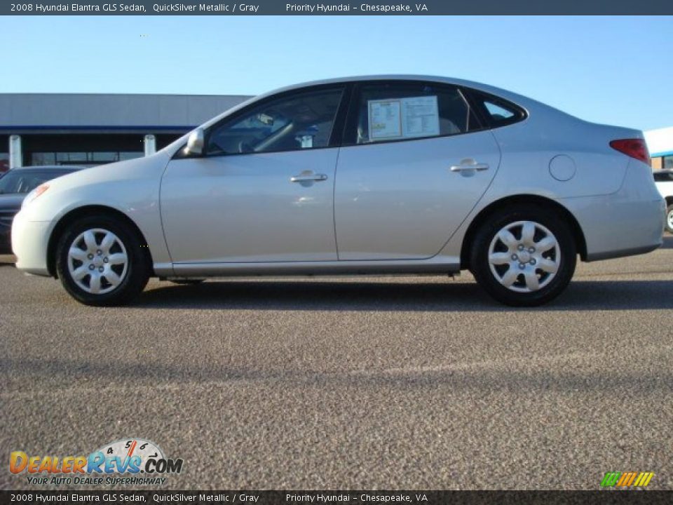 2008 Hyundai Elantra GLS Sedan QuickSilver Metallic / Gray Photo #3