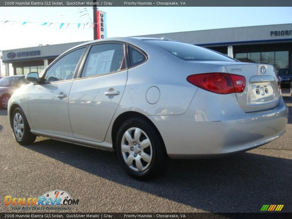 2008 Hyundai Elantra GLS Sedan QuickSilver Metallic / Gray Photo #4