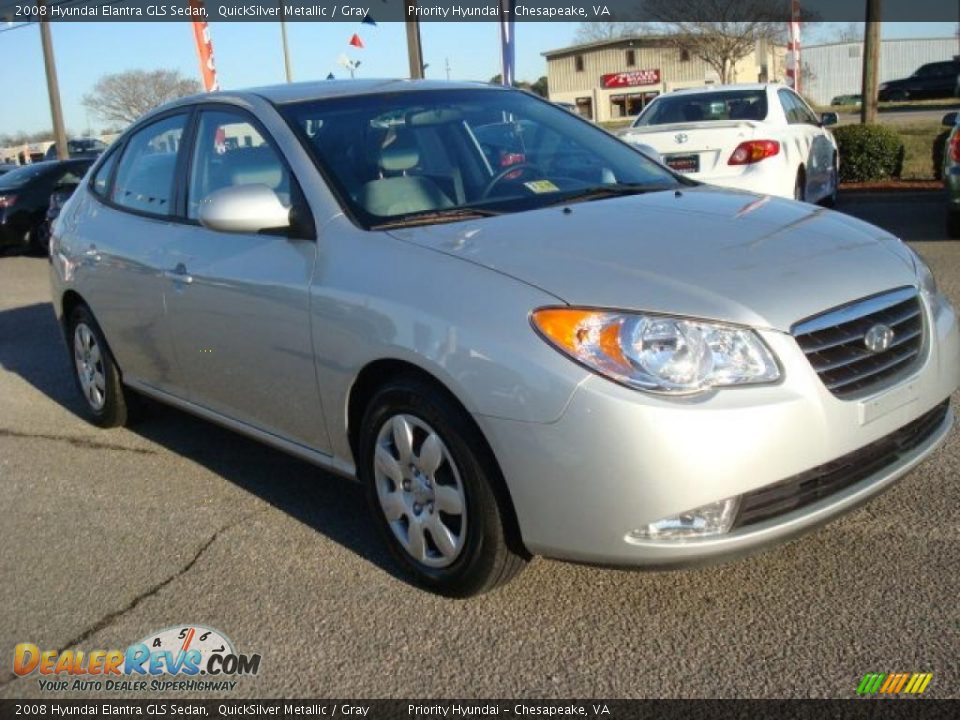 2008 Hyundai Elantra GLS Sedan QuickSilver Metallic / Gray Photo #7