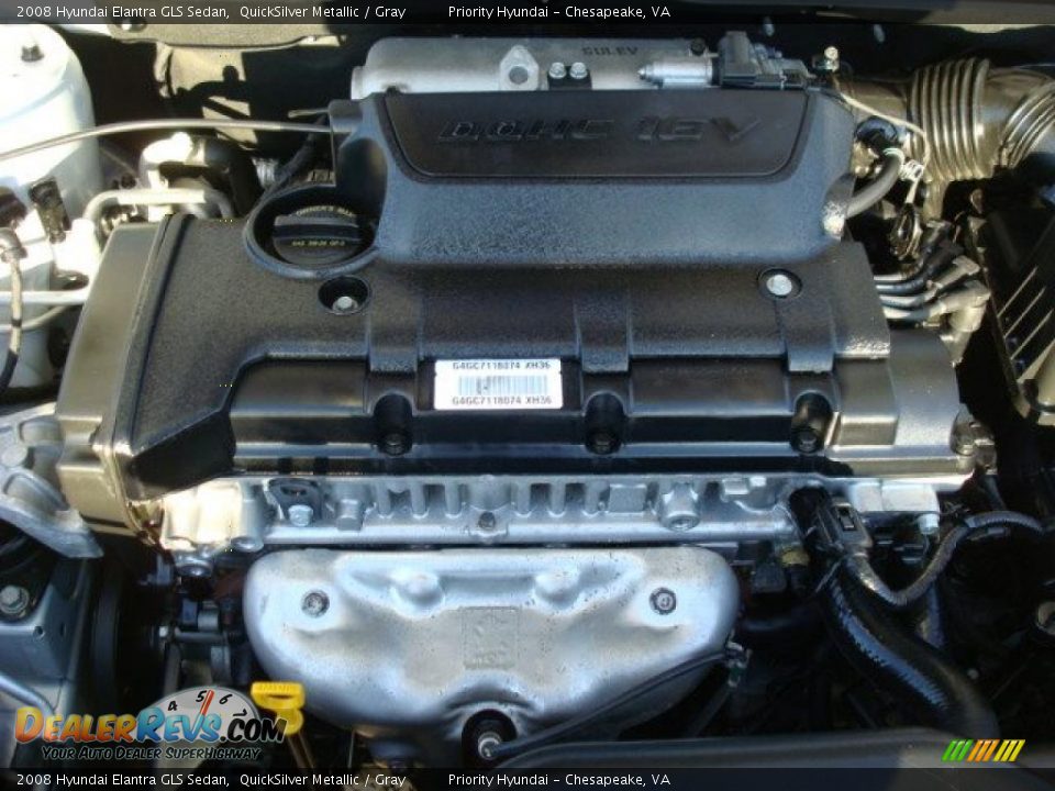 2008 Hyundai Elantra GLS Sedan QuickSilver Metallic / Gray Photo #22