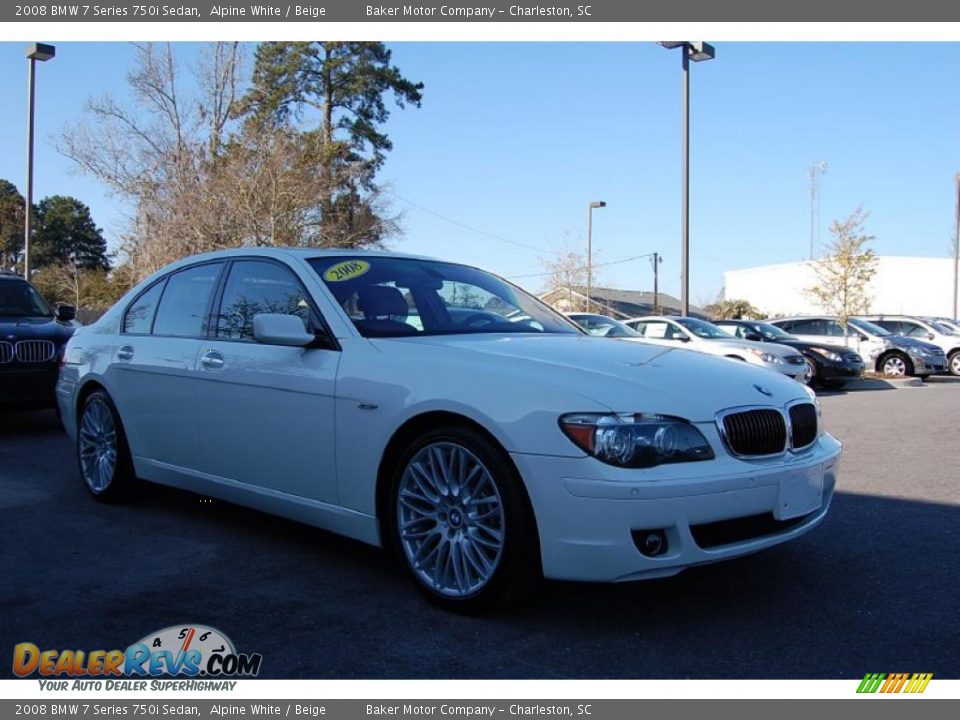 2008 BMW 7 Series 750i Sedan Alpine White / Beige Photo #1
