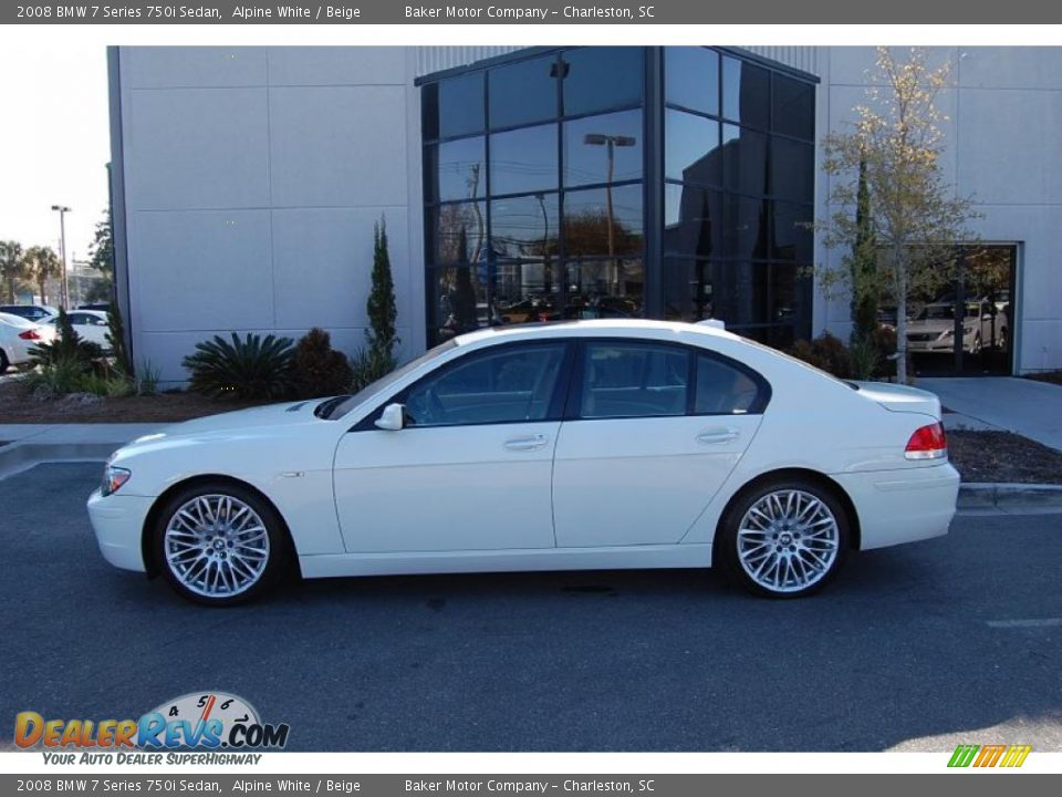 2008 BMW 7 Series 750i Sedan Alpine White / Beige Photo #2