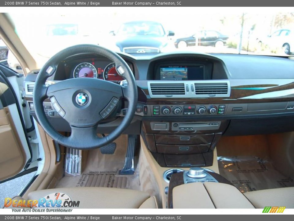 2008 BMW 7 Series 750i Sedan Alpine White / Beige Photo #3