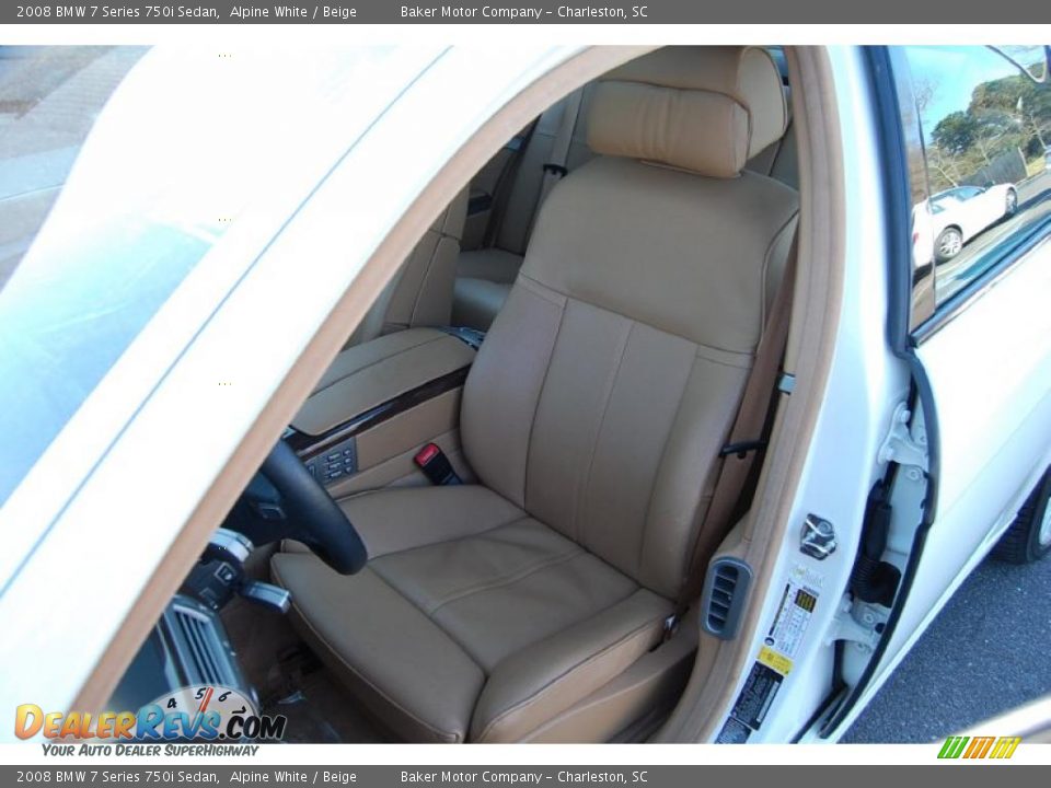 2008 BMW 7 Series 750i Sedan Alpine White / Beige Photo #6