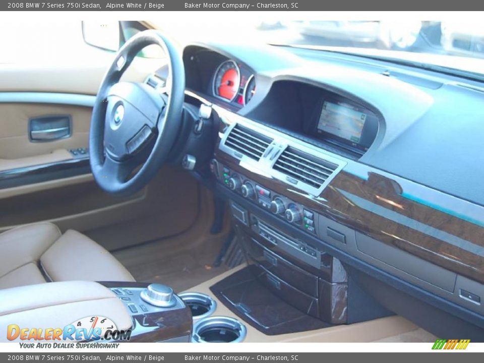 2008 BMW 7 Series 750i Sedan Alpine White / Beige Photo #11