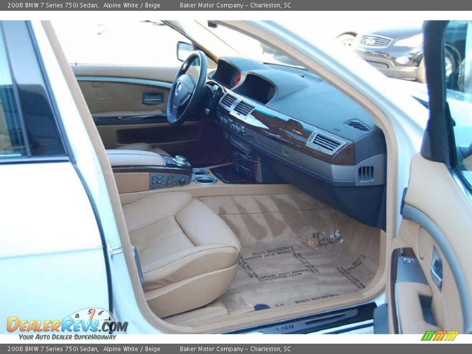 2008 BMW 7 Series 750i Sedan Alpine White / Beige Photo #13