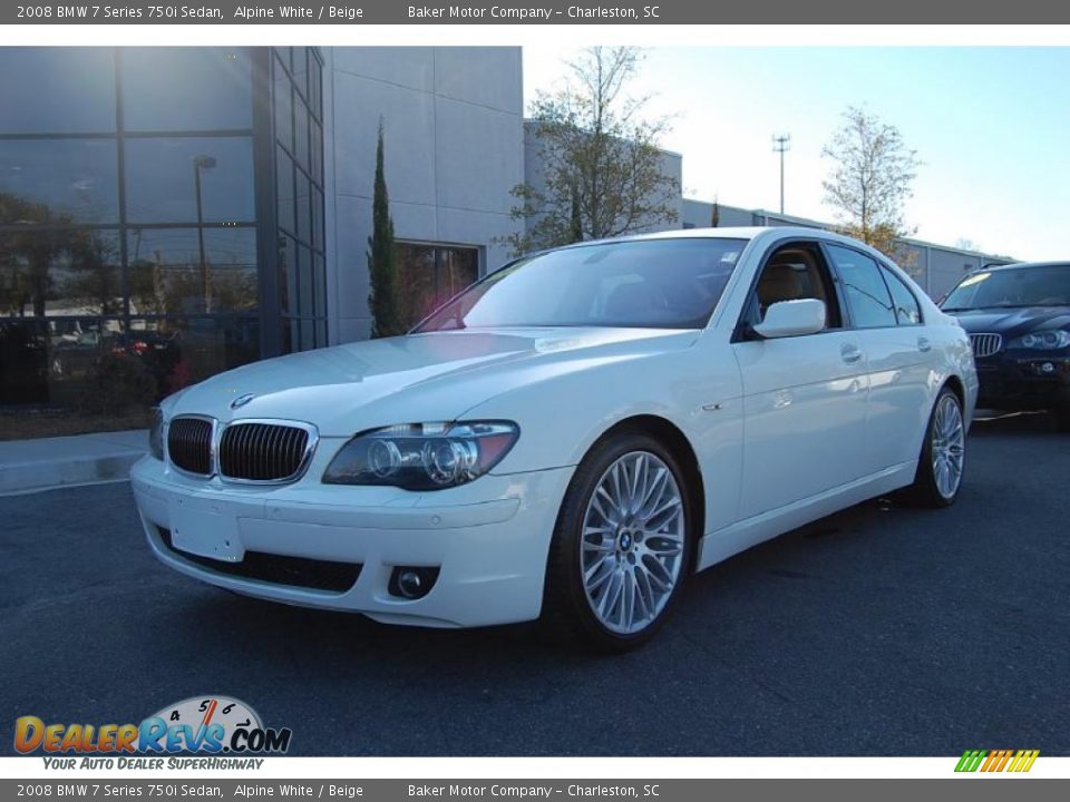 2008 BMW 7 Series 750i Sedan Alpine White / Beige Photo #14