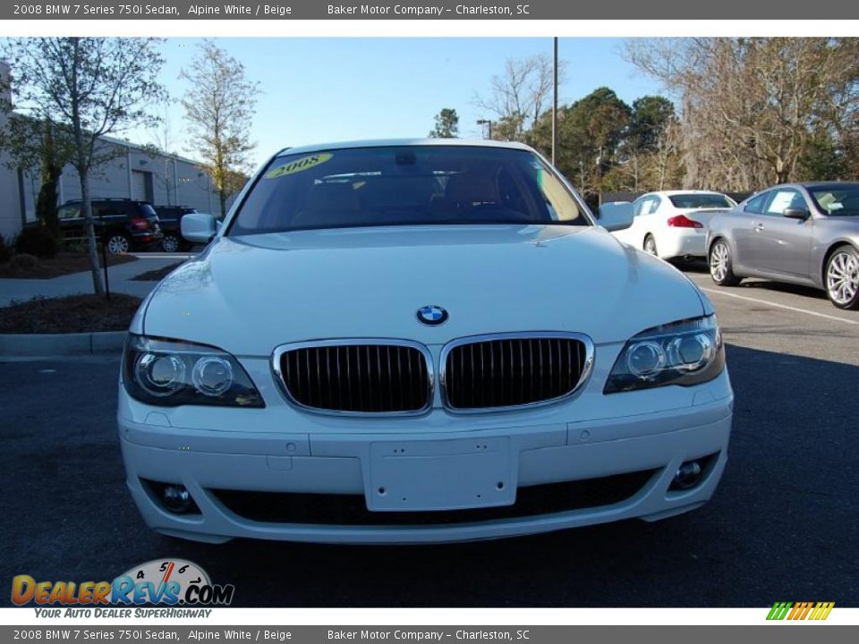 2008 BMW 7 Series 750i Sedan Alpine White / Beige Photo #15