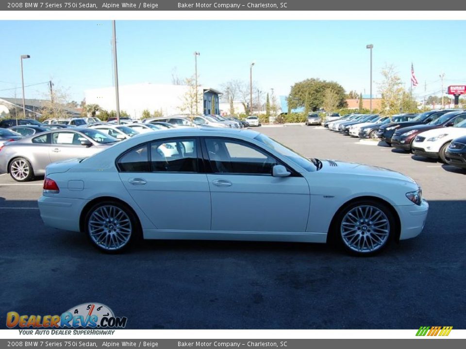 2008 BMW 7 Series 750i Sedan Alpine White / Beige Photo #16
