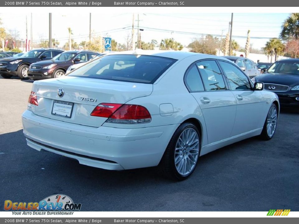 2008 BMW 7 Series 750i Sedan Alpine White / Beige Photo #17