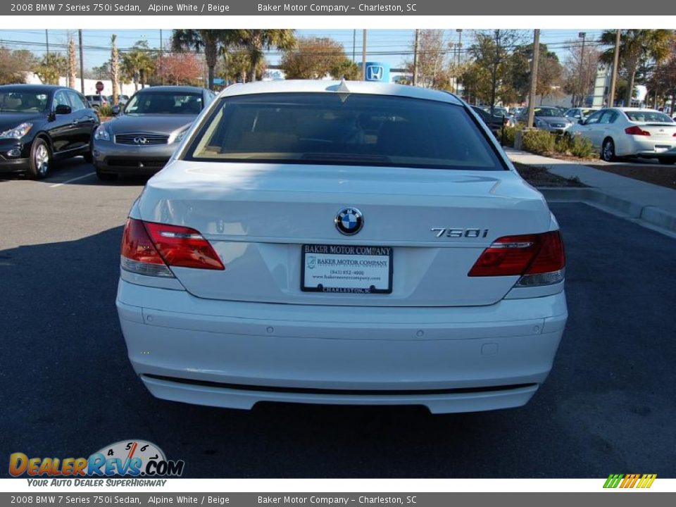 2008 BMW 7 Series 750i Sedan Alpine White / Beige Photo #18