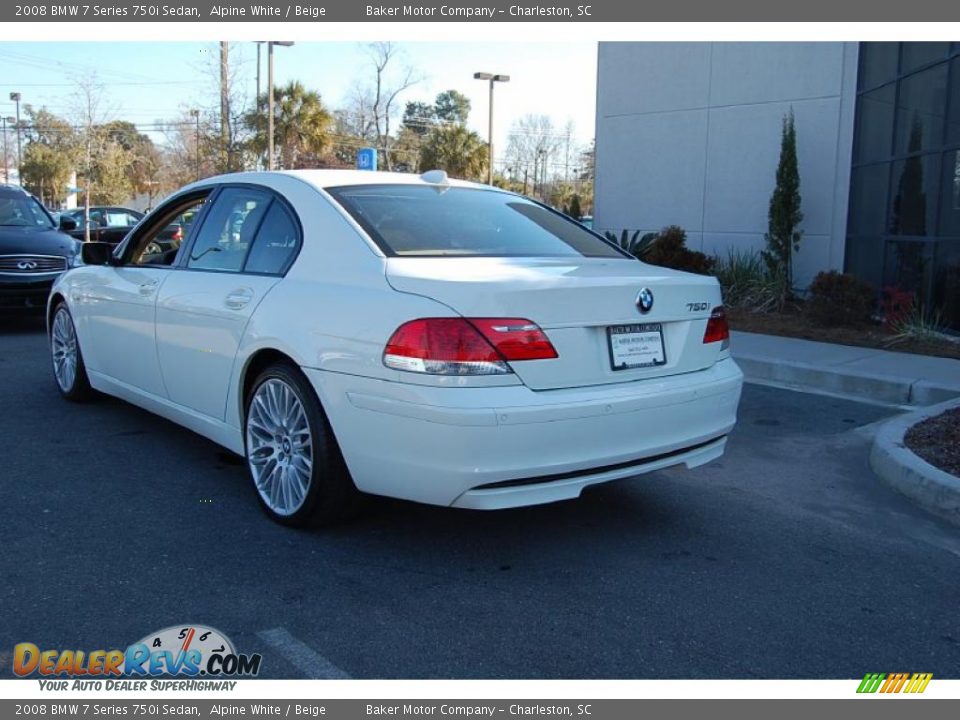 2008 BMW 7 Series 750i Sedan Alpine White / Beige Photo #19