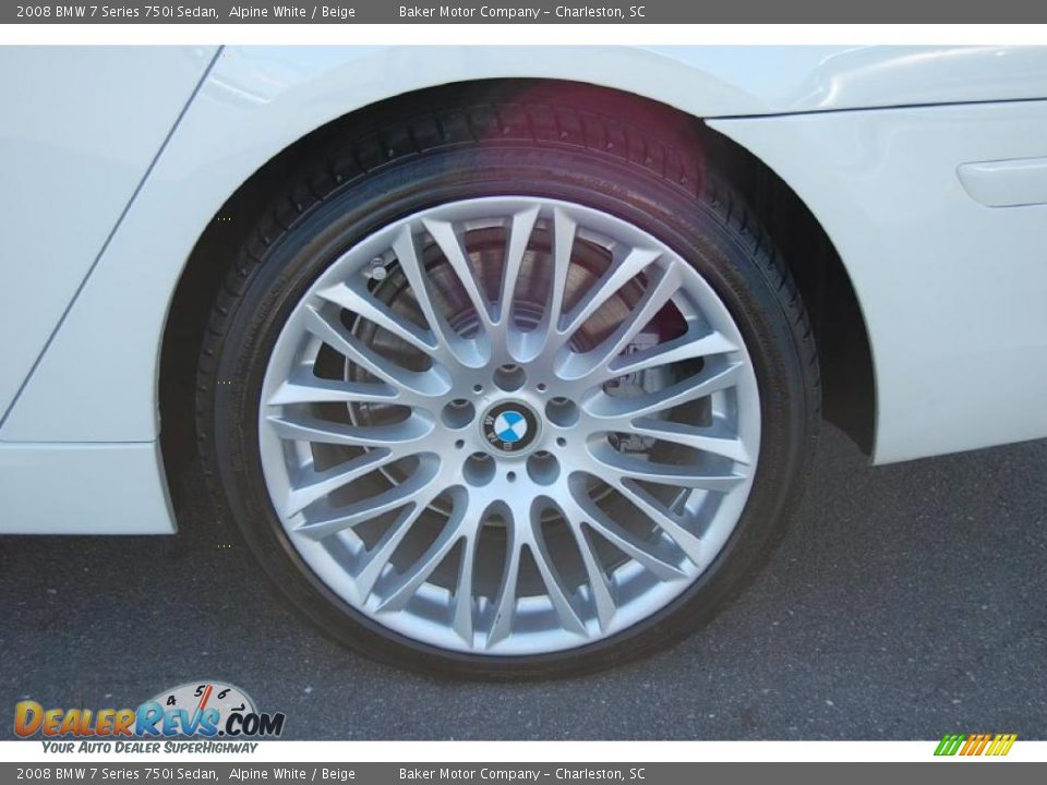 2008 BMW 7 Series 750i Sedan Alpine White / Beige Photo #20