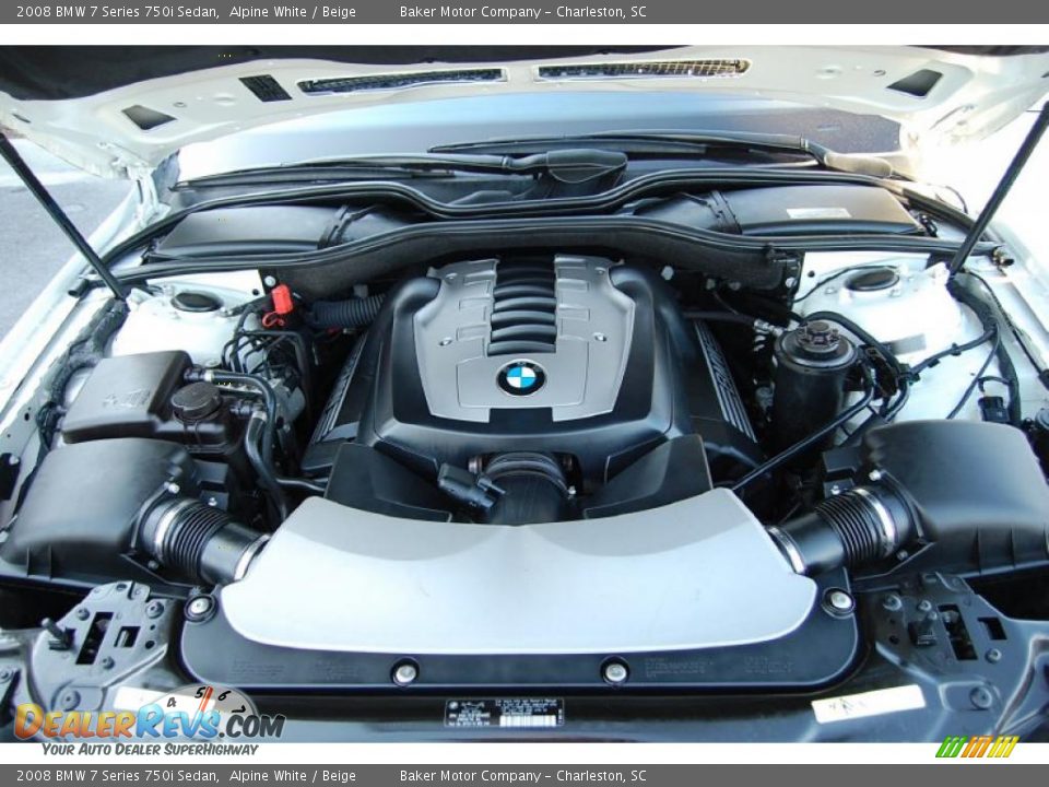 2008 BMW 7 Series 750i Sedan Alpine White / Beige Photo #22