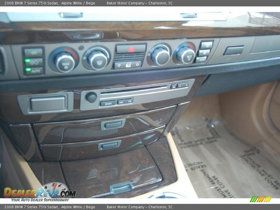 2008 BMW 7 Series 750i Sedan Alpine White / Beige Photo #23