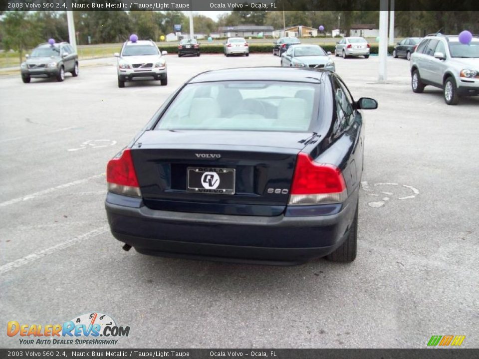 2003 Volvo S60 2.4 Nautic Blue Metallic / Taupe/Light Taupe Photo #9