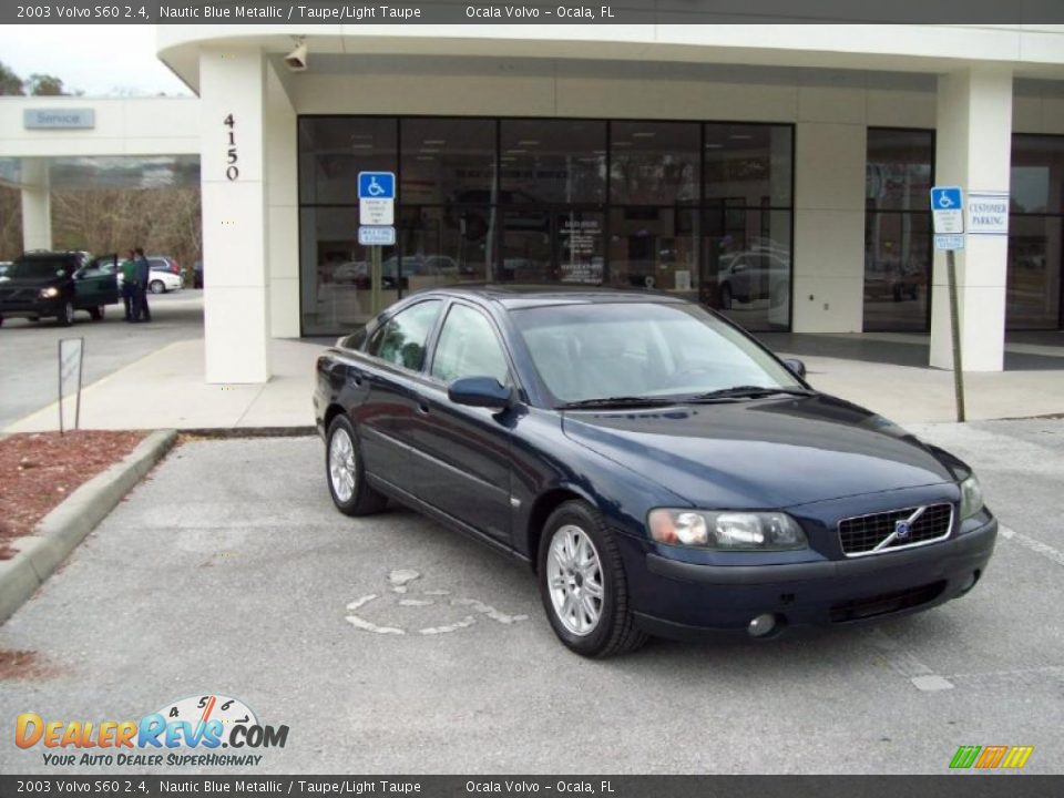 2003 Volvo S60 2.4 Nautic Blue Metallic / Taupe/Light Taupe Photo #14