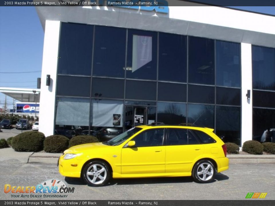 2003 Mazda Protege 5 Wagon Vivid Yellow / Off Black Photo #4