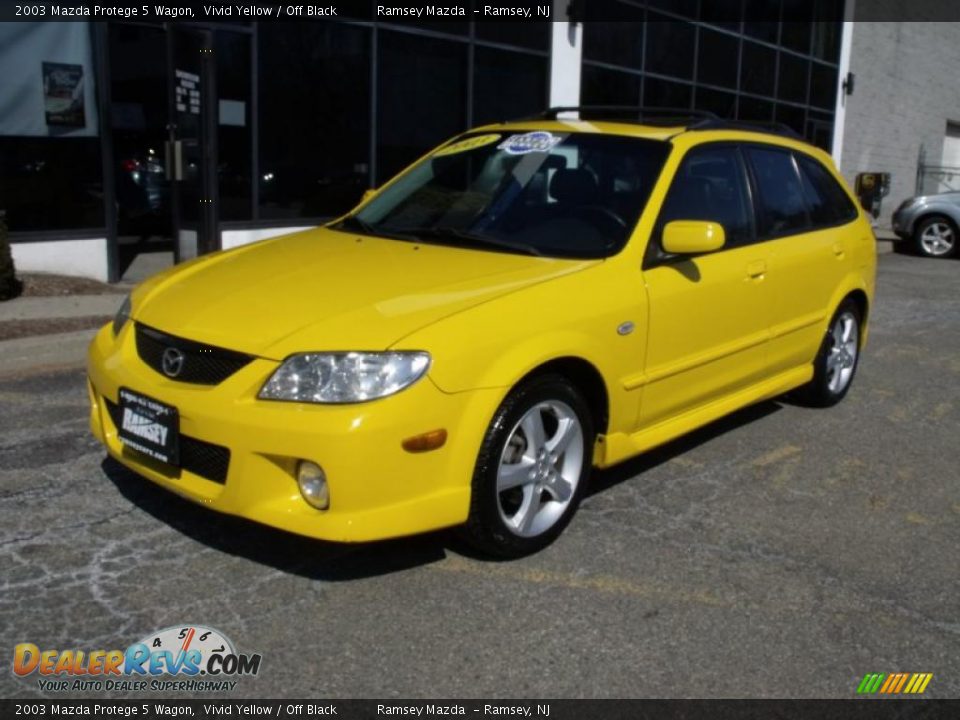 2003 Mazda Protege 5 Wagon Vivid Yellow / Off Black Photo #26