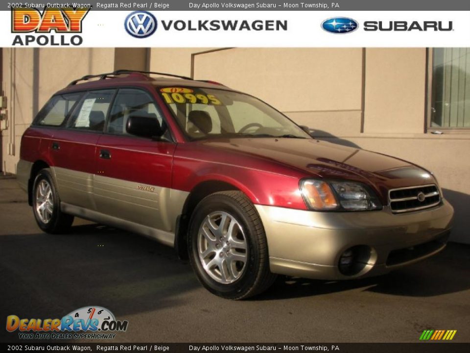 2002 Subaru Outback Wagon Regatta Red Pearl / Beige Photo #1