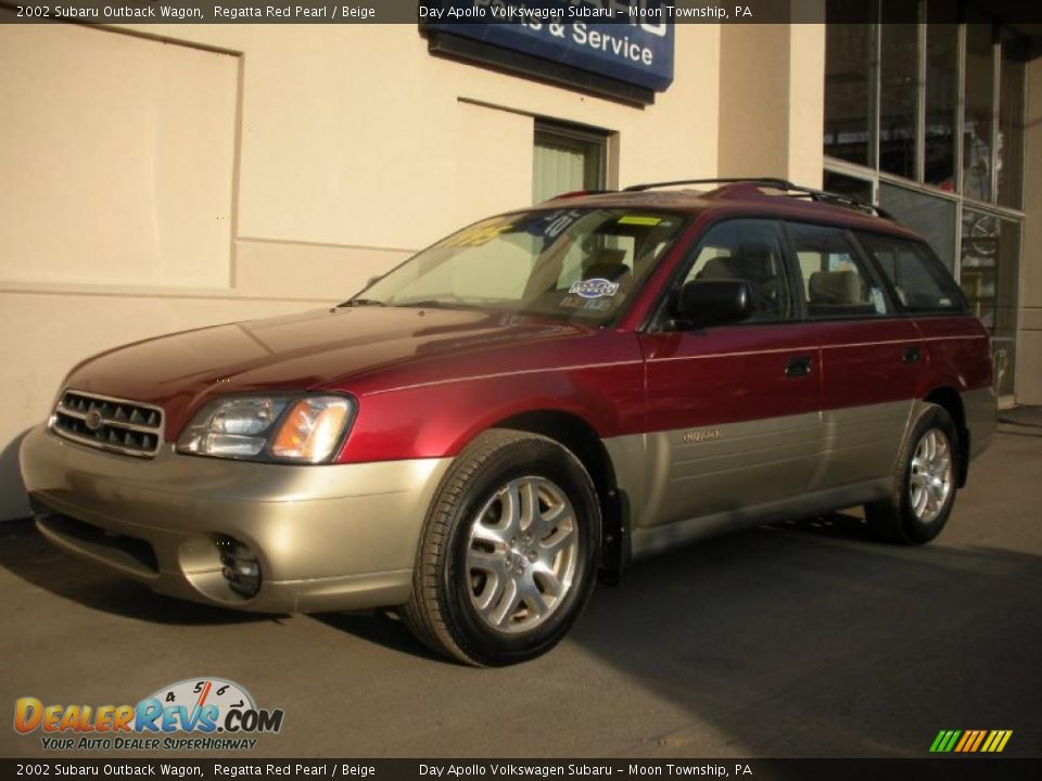 2002 Subaru Outback Wagon Regatta Red Pearl / Beige Photo #2