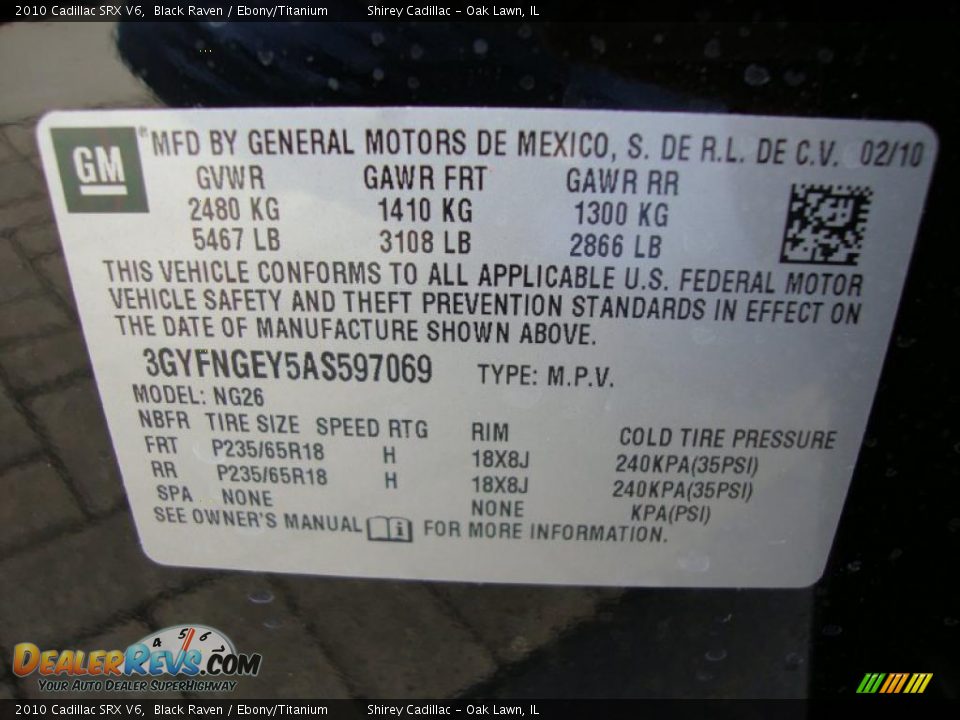 2010 Cadillac SRX V6 Black Raven / Ebony/Titanium Photo #14