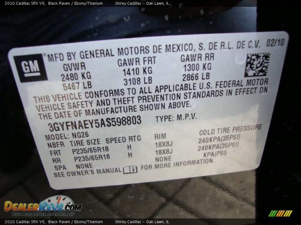 2010 Cadillac SRX V6 Black Raven / Ebony/Titanium Photo #15