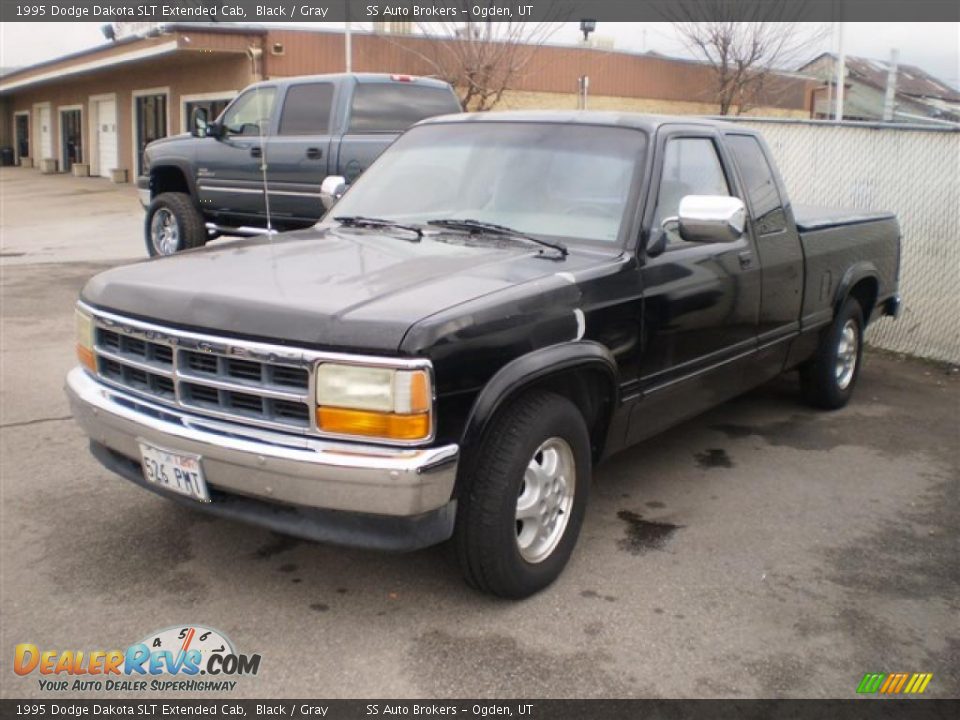 1995 Dodge Dakota SLT Extended Cab Black / Gray Photo #2