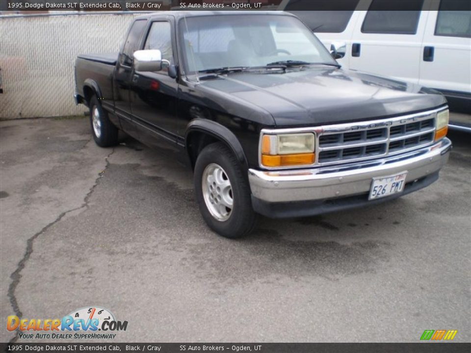 1995 Dodge Dakota SLT Extended Cab Black / Gray Photo #3