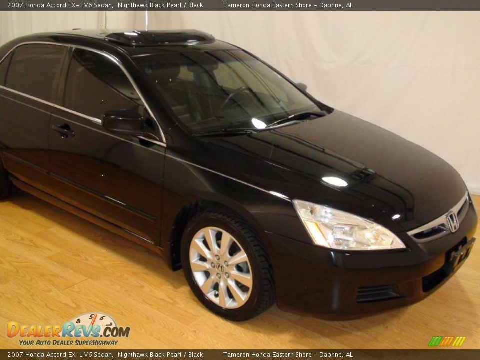 2007 Honda Accord EX-L V6 Sedan Nighthawk Black Pearl / Black Photo #3