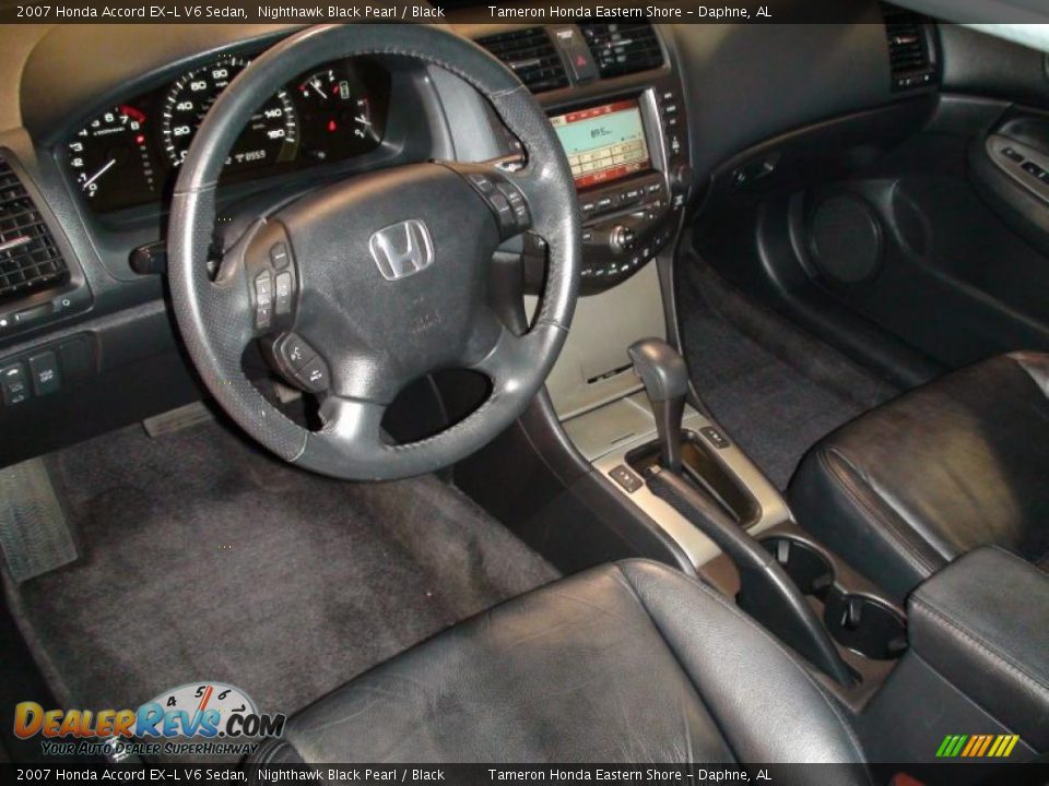 2007 Honda Accord EX-L V6 Sedan Nighthawk Black Pearl / Black Photo #16