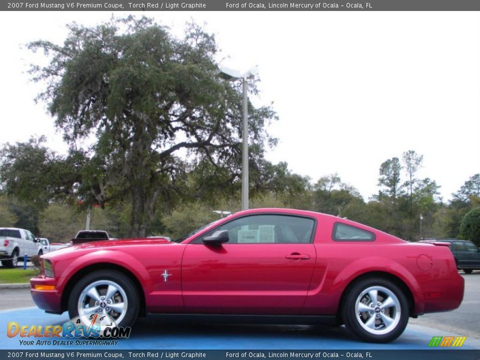 2007 Ford Mustang V6 Premium Coupe Torch Red / Light Graphite Photo #2