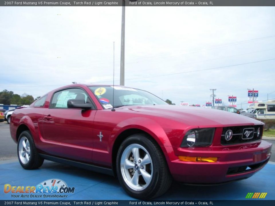 2007 Ford Mustang V6 Premium Coupe Torch Red / Light Graphite Photo #7