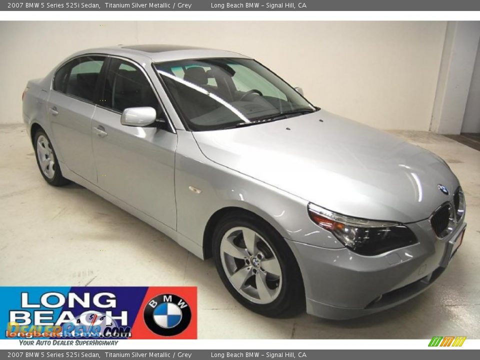 2007 BMW 5 Series 525i Sedan Titanium Silver Metallic / Grey Photo #1