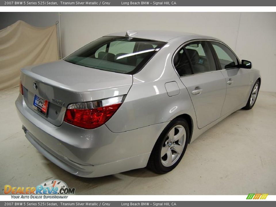 2007 BMW 5 Series 525i Sedan Titanium Silver Metallic / Grey Photo #5