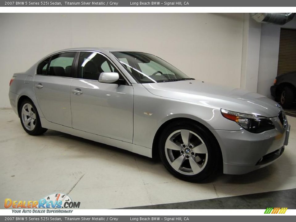 2007 BMW 5 Series 525i Sedan Titanium Silver Metallic / Grey Photo #9
