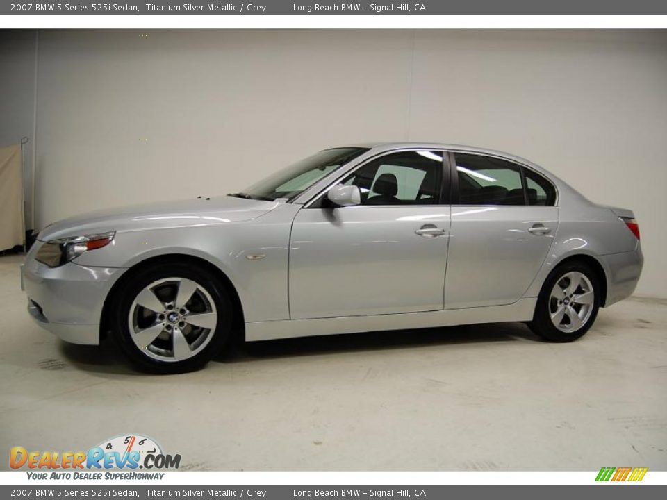 2007 BMW 5 Series 525i Sedan Titanium Silver Metallic / Grey Photo #10