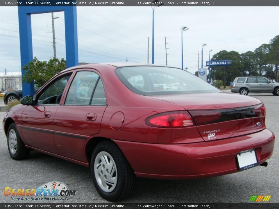 1999 Ford Escort LX Sedan Toreador Red Metallic / Medium Graphite Photo #3