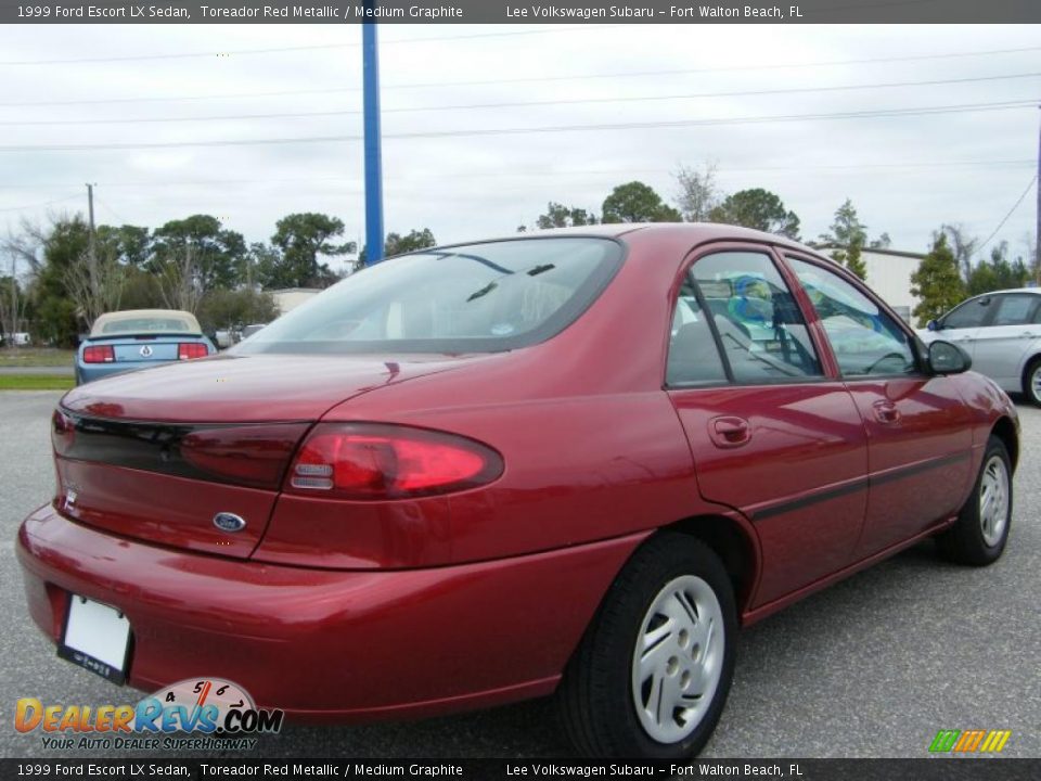 1999 Ford Escort LX Sedan Toreador Red Metallic / Medium Graphite Photo #5