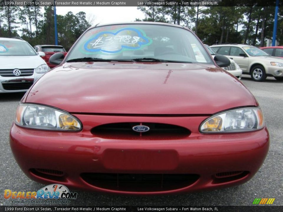 1999 Ford Escort LX Sedan Toreador Red Metallic / Medium Graphite Photo #8