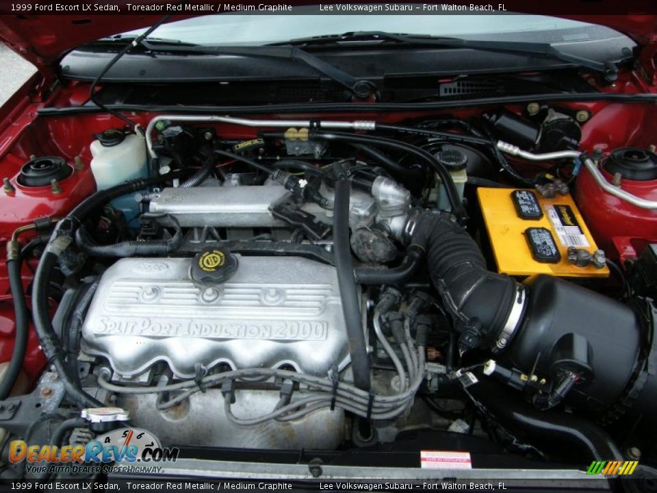 1999 Ford Escort LX Sedan Toreador Red Metallic / Medium Graphite Photo #28