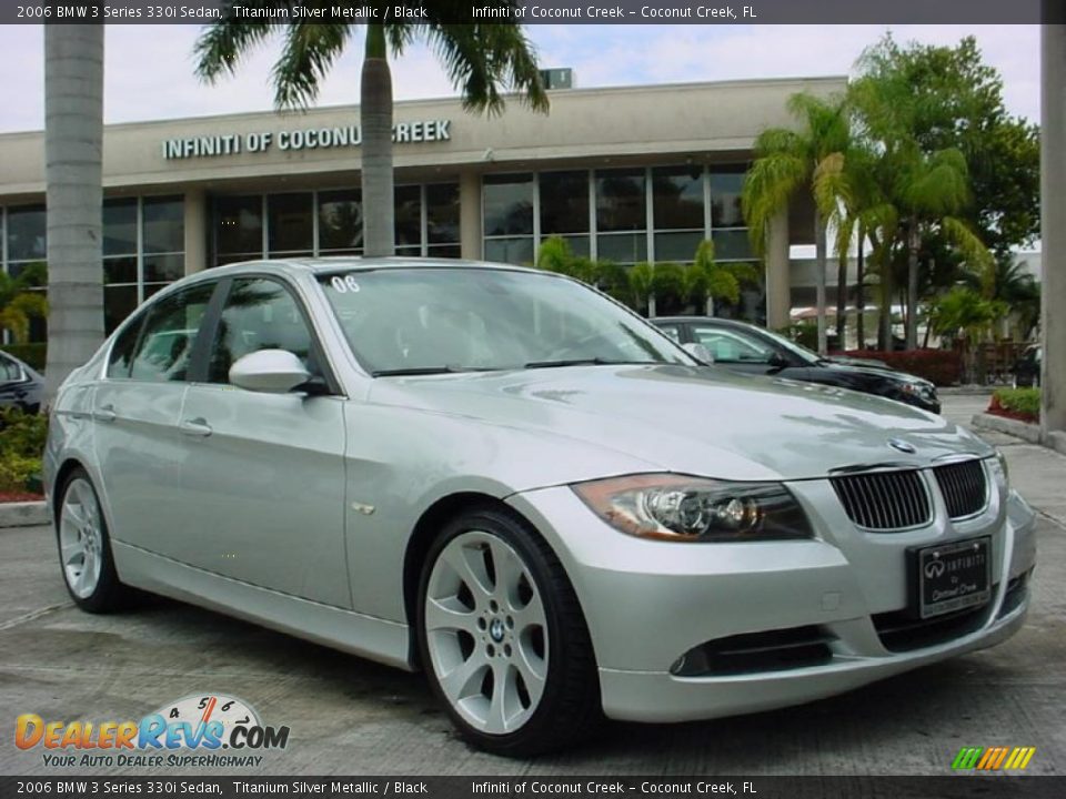 2006 BMW 3 Series 330i Sedan Titanium Silver Metallic / Black Photo #1