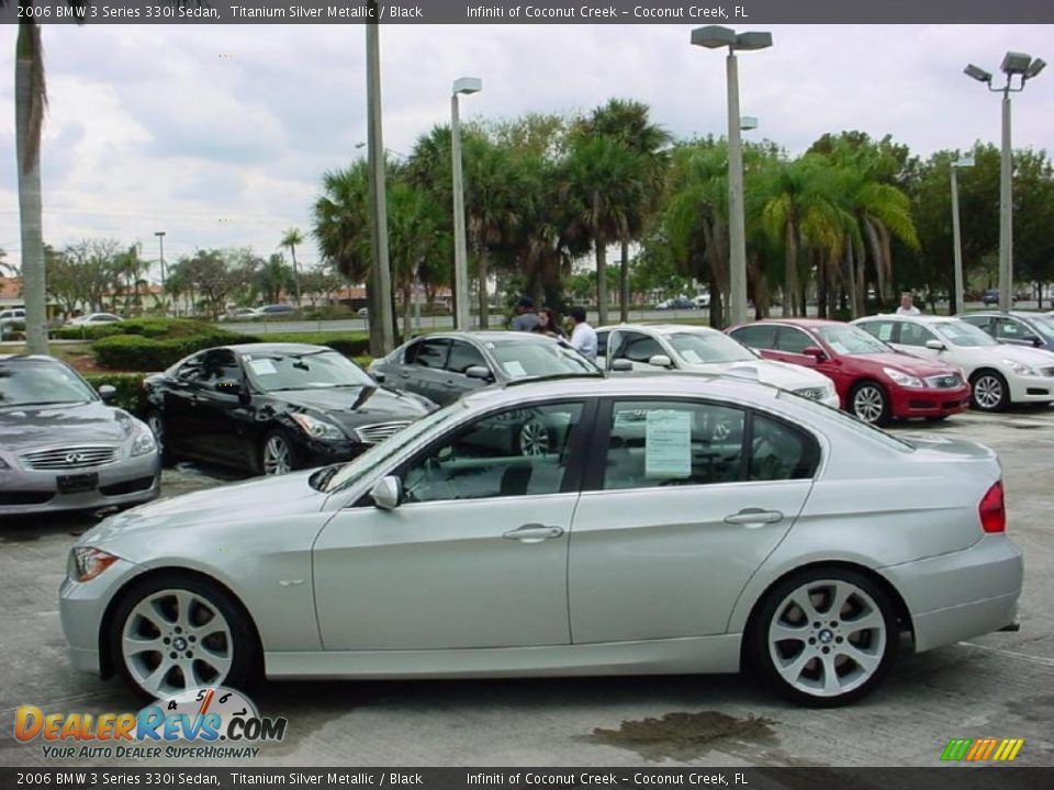 2006 BMW 3 Series 330i Sedan Titanium Silver Metallic / Black Photo #7