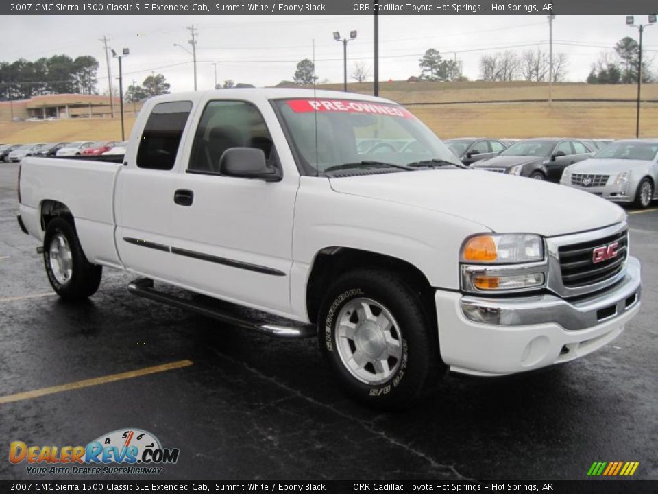 2007 GMC Sierra 1500 Classic SLE Extended Cab Summit White / Ebony Black Photo #2