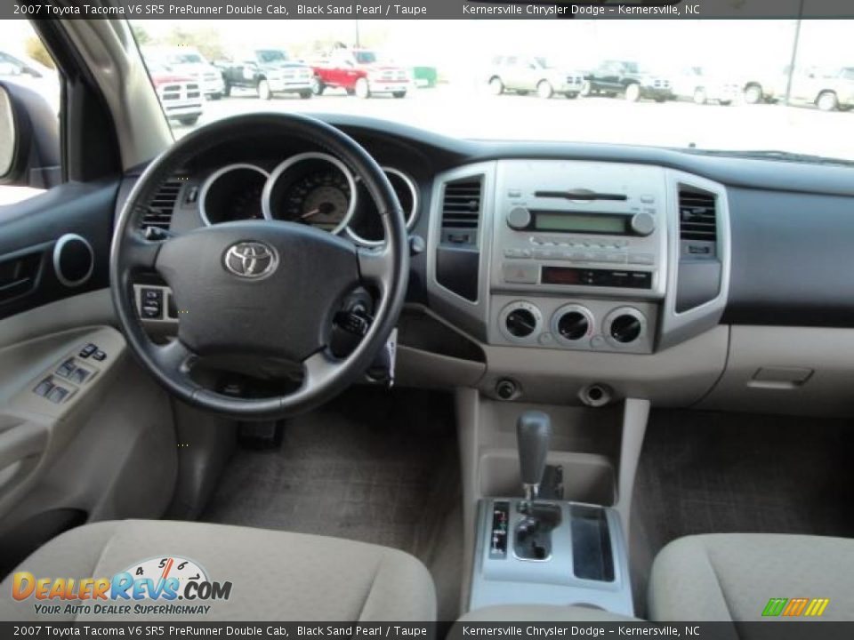 2007 Toyota Tacoma V6 SR5 PreRunner Double Cab Black Sand Pearl / Taupe Photo #14