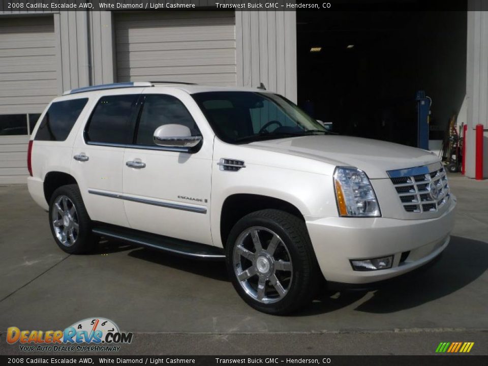 2008 Cadillac Escalade AWD White Diamond / Light Cashmere Photo #1