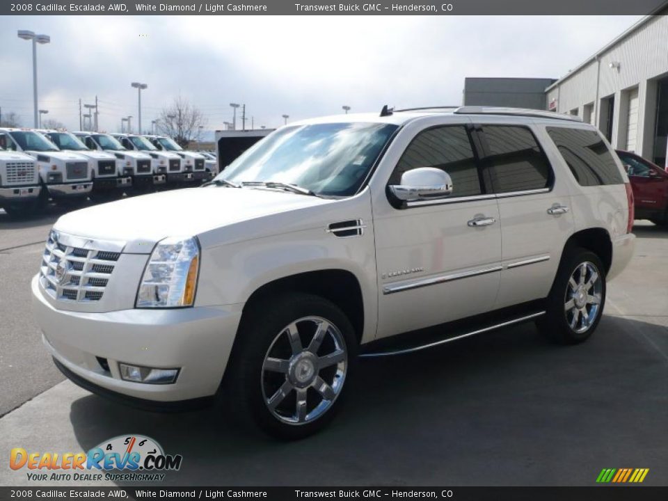 2008 Cadillac Escalade AWD White Diamond / Light Cashmere Photo #3
