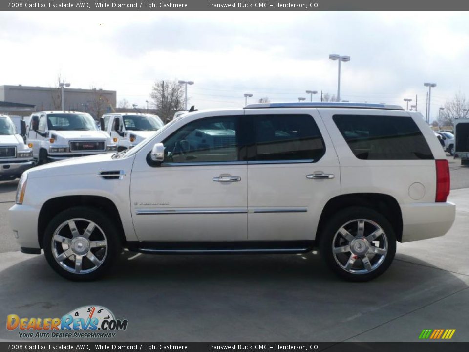2008 Cadillac Escalade AWD White Diamond / Light Cashmere Photo #4